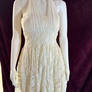 Jodi Kristopher Strapless Cream Lace Dress